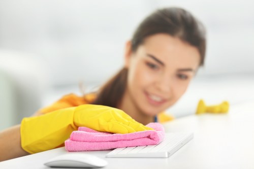 Satisfied customer after Arkley Cleaners post-construction cleaning